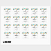Elegant kruis blauw doopsel vierkante sticker (Vel)