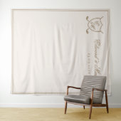 Elegant kuifje monogram golf trouwfoto achtergrond wandkleed (In Situ (horizontaal))