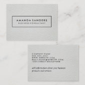 Elegant kunstleder visitekaartje (Voorkant / Achterkant)