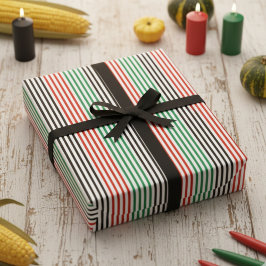 Elegant Kwanzaa Colors Striped Cadeaupapier
