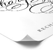 Elegant laadstation zwart script | Tabelteken Poster (Hoek)