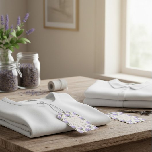 Elegant Label met lavendelthema met QR-code Cadeaulabel