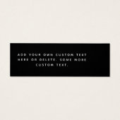 Elegant label tegen zwarte prijs mini visitekaartjes (Achterkant)