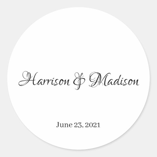 Elegant labels stickers met aangepast aangepast zw (Voorkant)