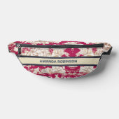 Elégant lac rouge vintage toile de jouy monogramme (Poser)