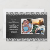 Elegant Lace 4 Foto I DO Verloving Invitation Feestdagenkaart (Achterkant)