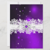 Elegant Lace Bow Paarse kerstfeestdag Kaart (Achterkant)