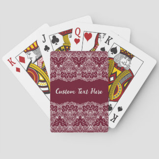 Elegant  Lace Burgundy Cream Persoonlijk Pokerkaarten