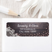Elegant Lace en houtblush glitter rustige bruiloft Etiket (Insitu)