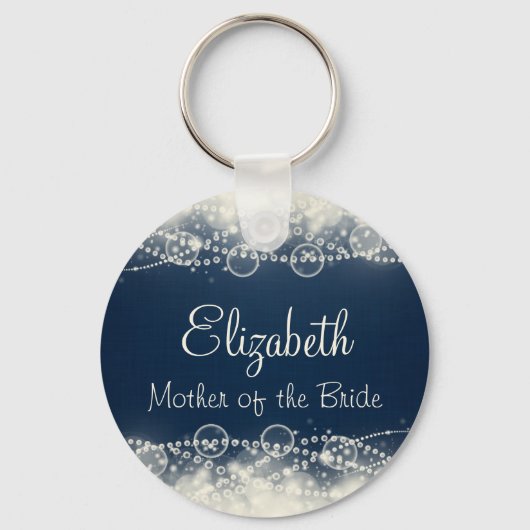 Elegant Lace en parelbruiloft personaliseren Sleutelhanger (Voorkant)
