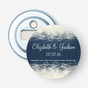 Elegant Lace en Pearls Wedding Favor Button Flesopener