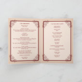 Elegant Lace Floral Church Folded Wedding Program Aankondiging (Binnen)