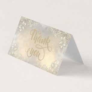 Elegant Lace Gold Glittery Hartelijk dank voor uw  Visitekaartjes