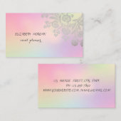 Elegant Lace Holographic Visitekaartje (Voorkant / Achterkant)