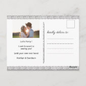 Elegant Lace Photo Engagement BBQ Party Invitation (Dos)