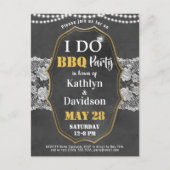 Elegant Lace Photo Engagement BBQ Party Invitation (Devant)