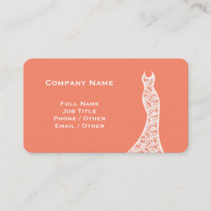 Elegant Lace Wedding Dress koral Visitekaartje