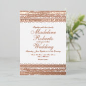 Elegant Lace Wedding Ppress Folie Uitnodiging (Staand Voorkant)