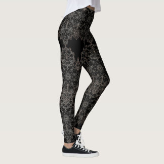 Elegant lacton goudpatroon leggings