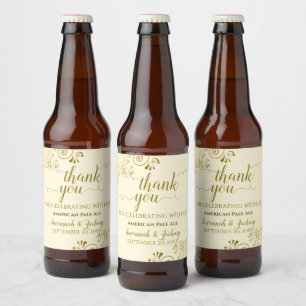 Elegant Lacy Gold op het Cream Weddenschap Harteli Bier Etiket