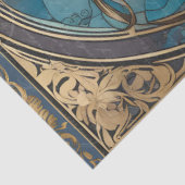 Elegant Lady Art Nouveau Blue Ephemera Tissuepapier (Detail)