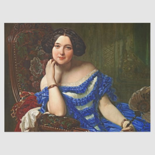  Elegant Lady Blue Dress-ontkoppeling Tissuepapier (Voorkant)