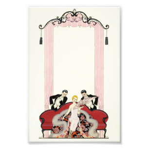 Elegant Lady in Paris Art Deco Foto Afdruk