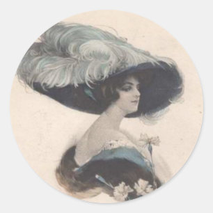 Elegant Lady in Pet Ronde Sticker