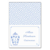 Elegant Lady Monogram Ginger Jar Place Card Kaart (Voorkant)