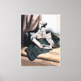 Elegant Lady Reading - kunst Print
