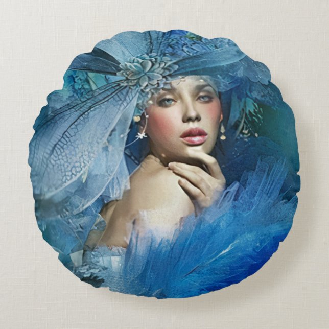 Elegant Lady Rond Kussen (Voorkant)