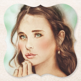 Elegant Lady Shaped Onderzetter, kunst Kartonnen Onderzetters