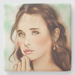 Elegant Lady Stone-Onderzetter, kunst Stenen Onderzetter
