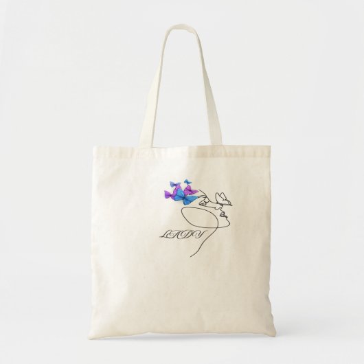 Elegant LADY Typography Tote Bag | Minimal Chic (Devant)