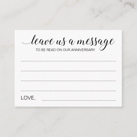 Elegant Laissez-Nous Un Message Mariage Cartes Con (Devant)