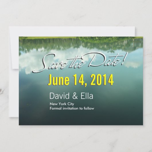 Elegant Lake Scene bewaar de datum bekendmaking Save The Date (Voorkant)