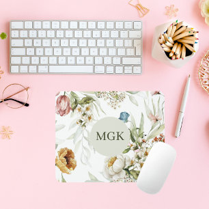 Elegant Land Bloemen Monogram Muismat