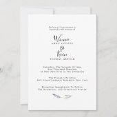 Elegant Land Lavendel Bruiloft Kaart (Voorkant)