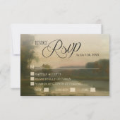 Elegant Landscape Art Wedding RSVP Card (Devant)