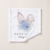 Elegant Lapin de Pâques Oreilles Nom de famille (Gant de toilette)