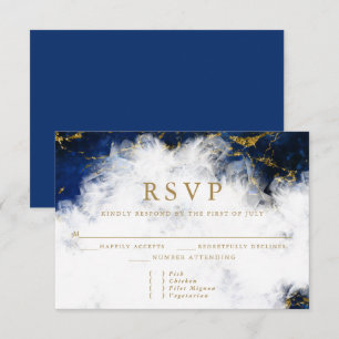 Elegant Lapis Lazuli Crystal Geode RSVP Kaartje