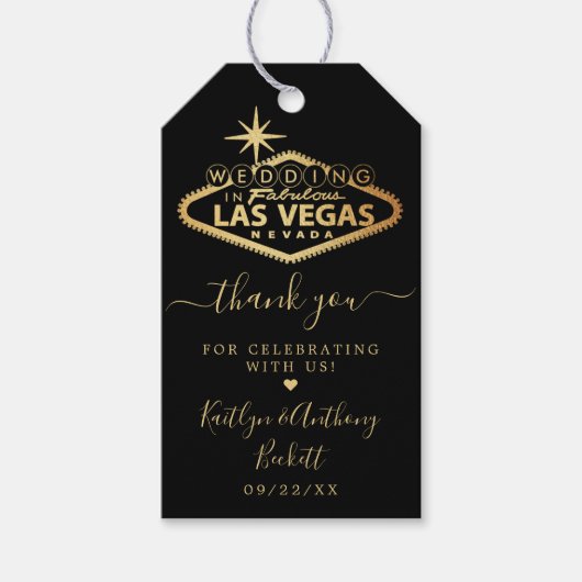 Elegant Las Vegas Destination Wedding Cadeaulabel (Voorkant)