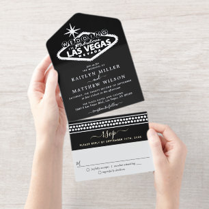 Elegant Las Vegas Destination Wedding Echte Folie All In One Uitnodiging