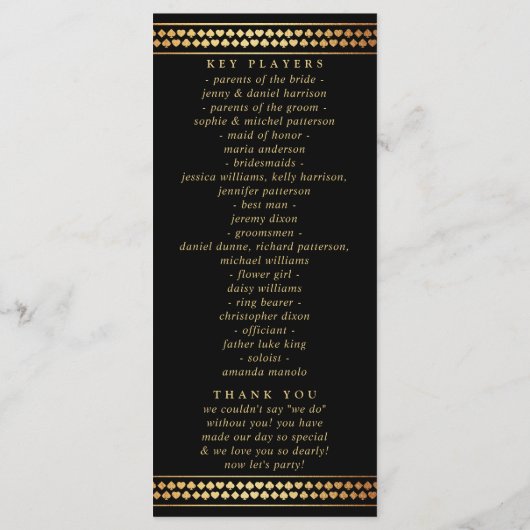 Elegant Las Vegas Destination Wedding Programma (Achterkant)