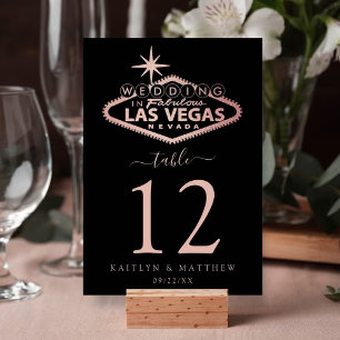 Elegant Las Vegas Destination Wedding Table Number Kaart