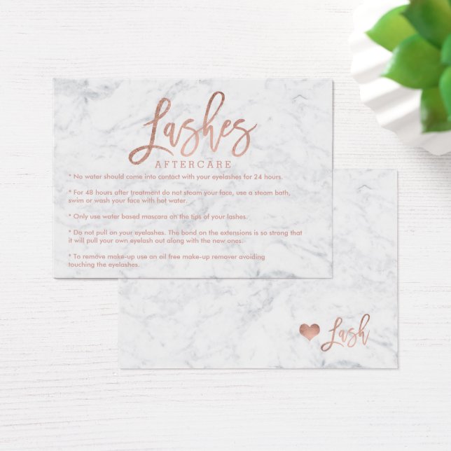 Elégant lashes soins rose or blanc marbre (Bureau)