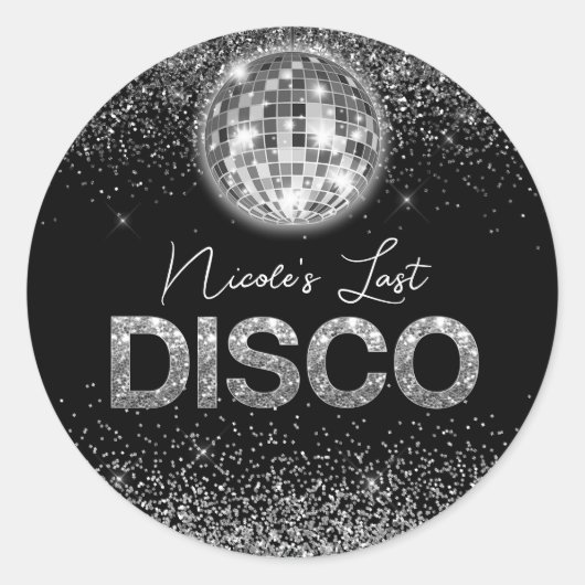 Elegant Last Disco Bachelorette Custom Ronde Sticker (Voorkant)