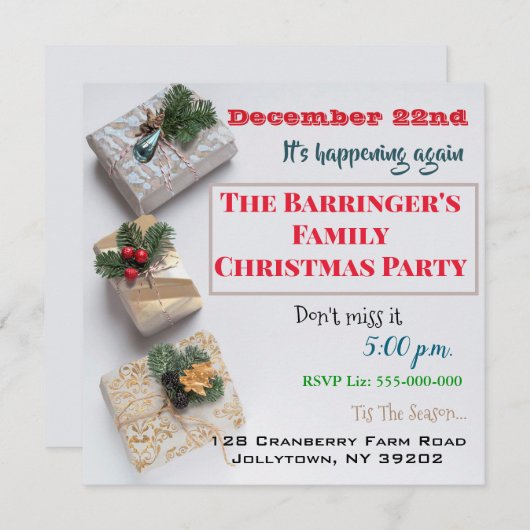 Elegant Laten we samen kerstfeest Kaart (Voorkant / Achterkant)