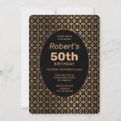 Elegant Lattice 50th Birthday Uitnodiging (Voorkant)