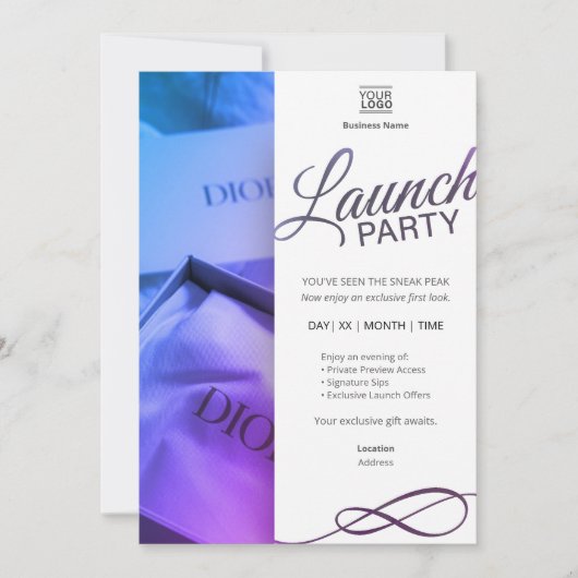 Elegant Launch Party Invitation Template Kaart (Voorkant)